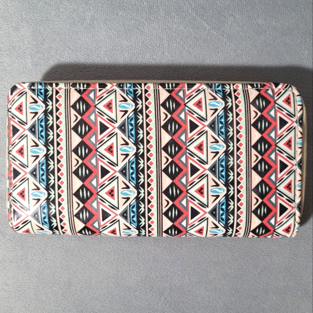 Patterned Zip-Around Wallet - Picture 2 of 15